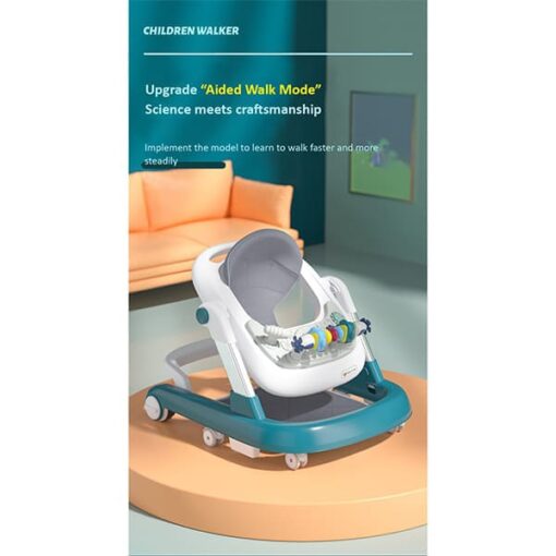 [Refurbished] StarAndDaisy Tiny Steps Baby Walker 2-in-1 Infant & Baby Activity Walker - Seated or Walk-Behind (Blue) *Without Floor mat - Image 11
