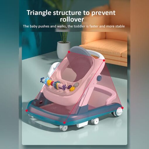 [Refurbished] StarAndDaisy Tiny Steps Baby Walker 2-in-1 Infant & Baby Activity Walker - Seated or Walk-Behind (Blue) *Without Floor mat - Image 13