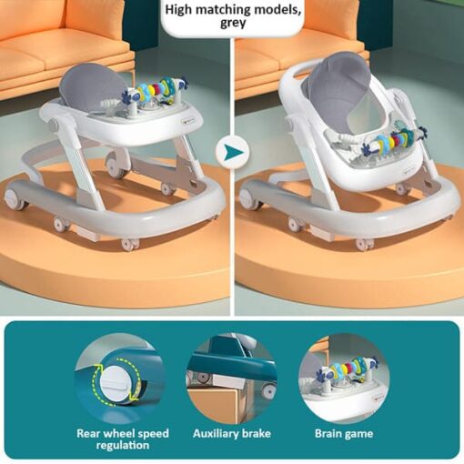 [Refurbished] StarAndDaisy Tiny Steps Baby Walker 2-in-1 Infant & Baby Activity Walker - Seated or Walk-Behind (Blue) *Without Floor mat - Image 14