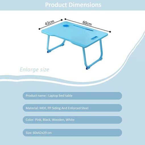 [Refurbished] StarAndDaisy 'Bed Buddy' Latop Desk,Portable Foldable Laptop Bed Tray Table with Drawer,Bed Tray for Eating,Laptop Bed Tray Table for Bed and Sofa (All Blue) - Image 4