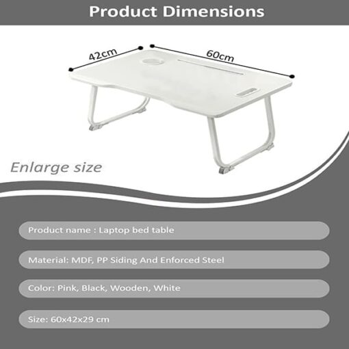 [Refurbished] StarAndDaisy 'Bed Buddy' Latop Desk,Portable Foldable Laptop Bed Tray Table with Drawer,Bed Tray for Eating,Laptop Bed Tray Table for Bed and Sofa (All White) - Image 6