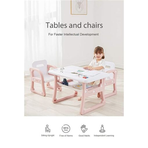 [Refurbished] StarAndDaisy  Multi-Functional Kids Table Chair Set - Early Education Study, Toy Play Table for 2-10 Years Old Kids -  Blue - Image 6