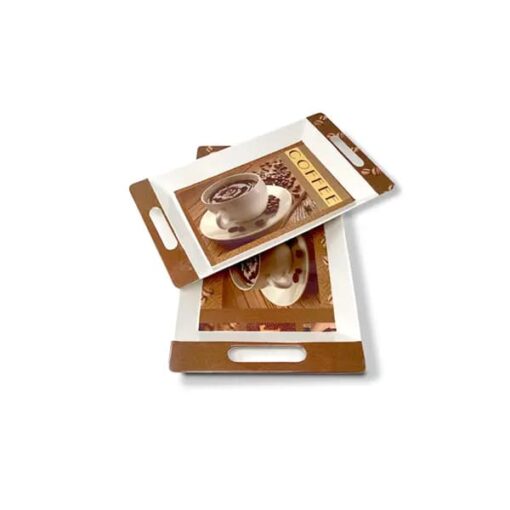 Roseate  Series Tray - Crystal by SND Homes Melamine Serving Tray, Set of 2 (Medium and Large Size) - Image 2