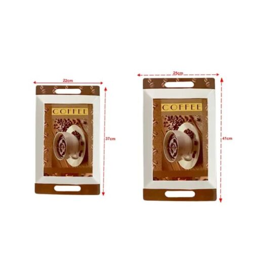 Roseate  Series Tray - Crystal by SND Homes Melamine Serving Tray, Set of 2 (Medium and Large Size) - Image 3
