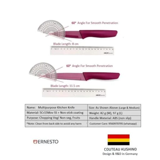 Ernesto Kitchen Knife set - Professional Series Kitchen Knife Anti-Slip ABS Handle with Non-Stick Coating Set of 2 - SND Homes - Image 3