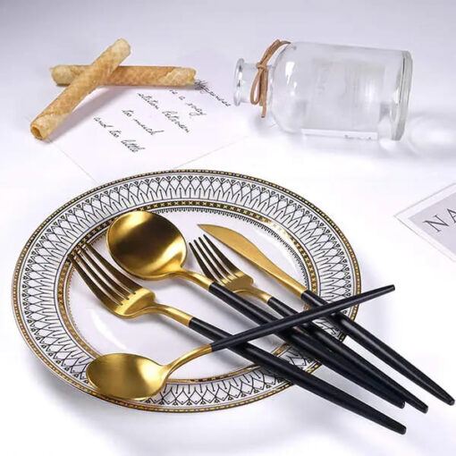 SND Homes Premium Royal Cutlery Set, Made of SUS 304, Gold Polished, High-end for Fine Dining (Set of 6 Dining Spoons) - Image 2