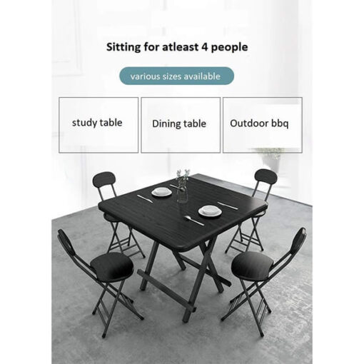 SND Homes Utilite Easy Folding, Multipurpose Outdoor Lawn Coffee Scissor Table (Large Size | Black | 70cm By 70 cm ) - Image 3
