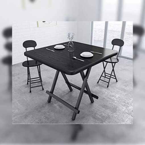 SND Homes Utilite Easy Folding, Multipurpose Outdoor Lawn Coffee Scissor Table (Large Size | Black | 70cm By 70 cm )