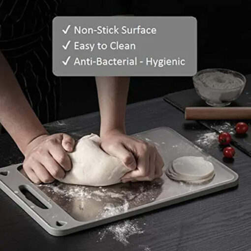 SND Homes Chef's Choice Cutting Pastry Dough Rolling Stainless Steel Food Grade High Strength PP Plastic Double-Sided Chopping Board for Chopping Vegetables, Fruits and Non-Veg - Image 2