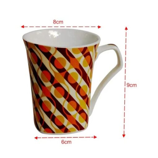 SND Homes Colored Multi Color Decal Milk Mug/Big Size Cup (300 ml Capacity) Made of Fine Bone China, Light, Translucent Tableware/Kitchenware/Homeware Set of 2 Cups, Mutli Color - Image 2