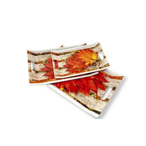 SND Homes Crystal Melamine Serving Tray (Small, Medium and Large) - Set of 3
