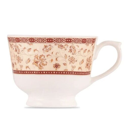 SND Homes Cup Saucer Sets with 6 Cups + 6 Saucer - New Modern Design Fine Bone China Ceramics Tableware, Premium Light Tea/Coffee Cups (Set of 6 Cups + 6 Saucer in a Box) *Made in India* - Image 3