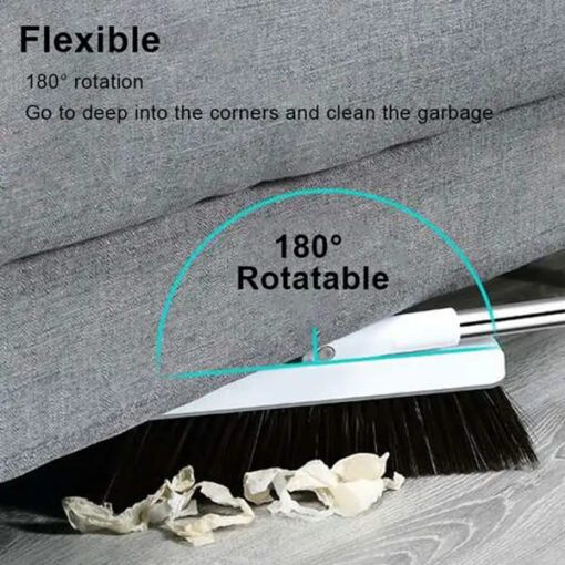 SND Homes Easy Clean Static Sweeping Broom with Dust Collector- Pearl White Color - Image 2