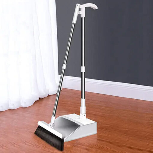 SND Homes Easy Clean Static Sweeping Broom with Dust Collector- Pearl White Color