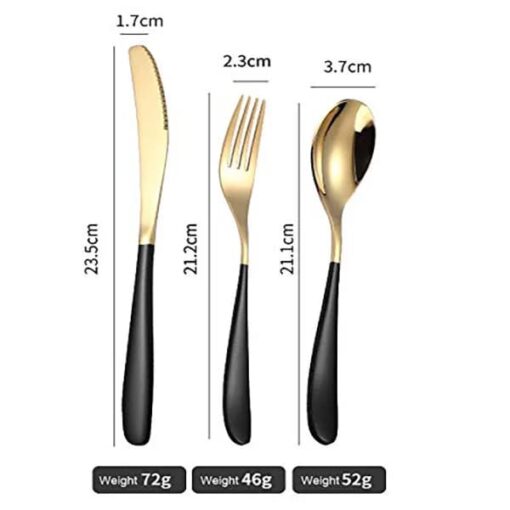 SND Homes Efficacy Fine Dining Cutlery, Made of SUS 304, Spoon/Forks/Knives (6 X Red Gold Spoon) - Image 4