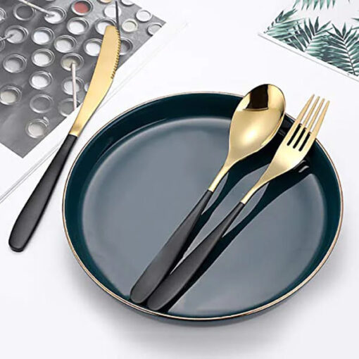 SND Homes Efficacy Fine Dining Cutlery, Made of SUS 304, Spoon/Forks/Knives (6 X Red Gold Spoon) - Image 5