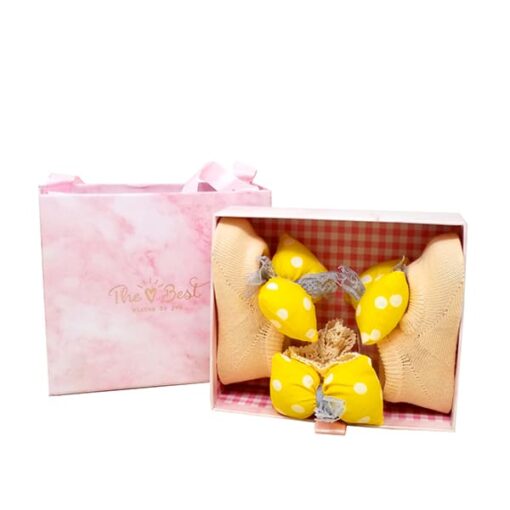 StarAndDaisy Baby Shoes and Hair Accessories for New Born Baby Girl 6 Months and 12 Months (Yellow) - Image 2