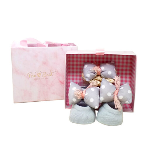 StarAndDaisy Baby Shoes and Hair Accessories for New Born Baby Girl 6 Months and 12 Months (Grey) - Image 4