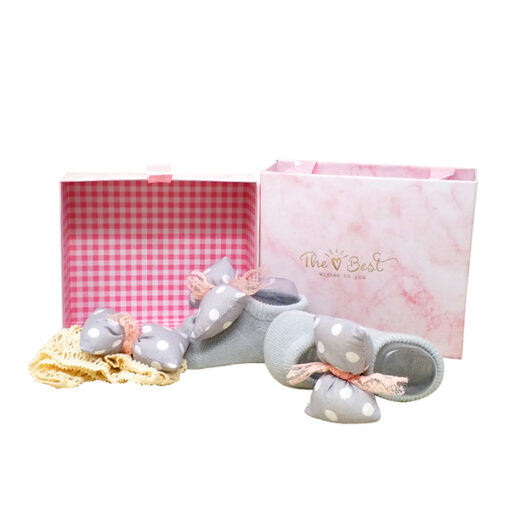 StarAndDaisy Baby Shoes and Hair Accessories for New Born Baby Girl 6 Months and 12 Months (Grey) - Image 5