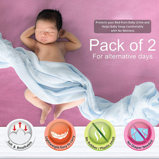 StarAndDaisy Auto Dry Extra Absorbent Dry Sheet and Waterproof Dry Sheet for Baby - Small 50 x 70cm - Assorted Color - Image 4