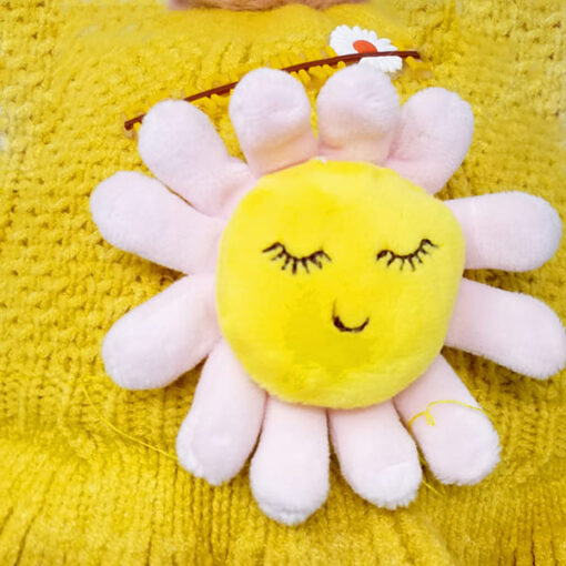 StarAndDaisy Kids Woolen Cap (Upto 4 years kids – Yellow with Pink) - Image 2