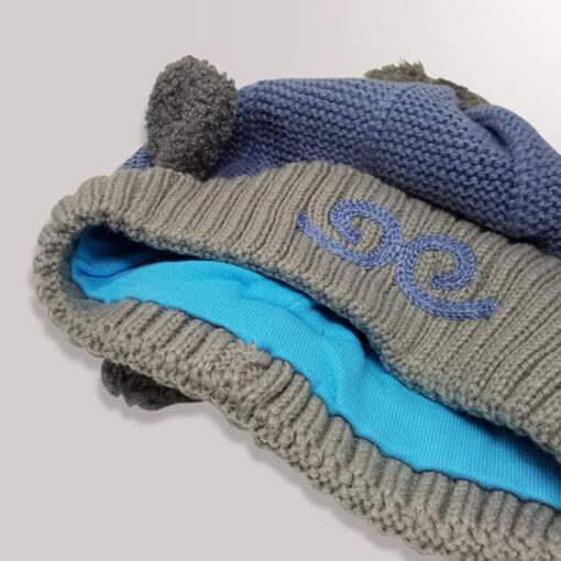 StarAndDaisy Kids Winter Cap (Upto 4 years kids – Blue & Grey) - Image 2