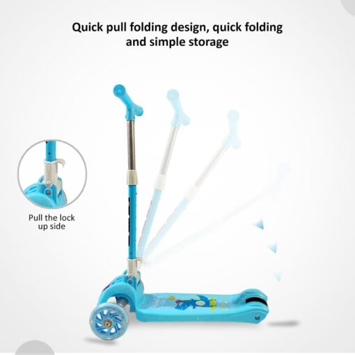 StarAndDaisy Toddler Scooter (Foldable) with 3 Wheels having Led Lights & Height Adjustable for Kids ( 4year+ Age ) | color - Blue - Image 4