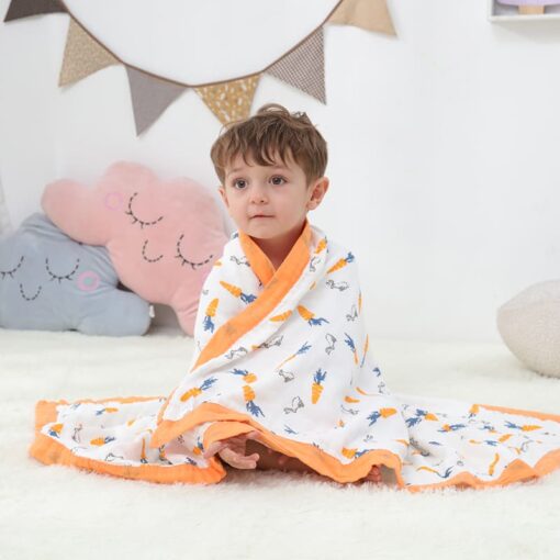 orange color kids blanket