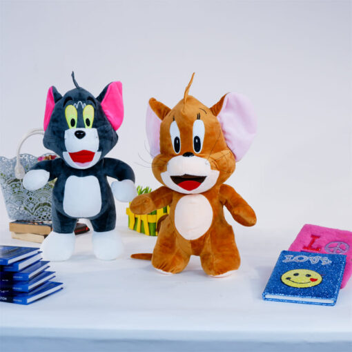 StarAndDaisy Cuddle Toys Series - Tom & Jerry Couple Plush - Super Soft High Quality (Size - 25cm | Color - Brown & Dark Grey) - Image 2
