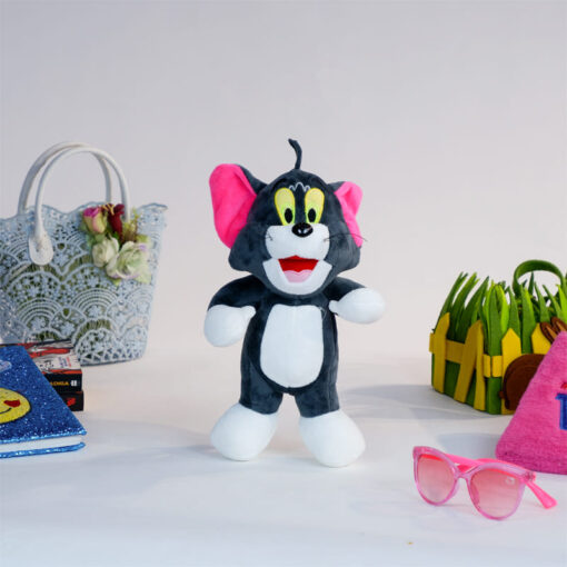 StarAndDaisy Cuddle Toys Series - Tom Cat Plush - Super Soft High Quality (Size - 40cm | Color - Dark Grey & White)