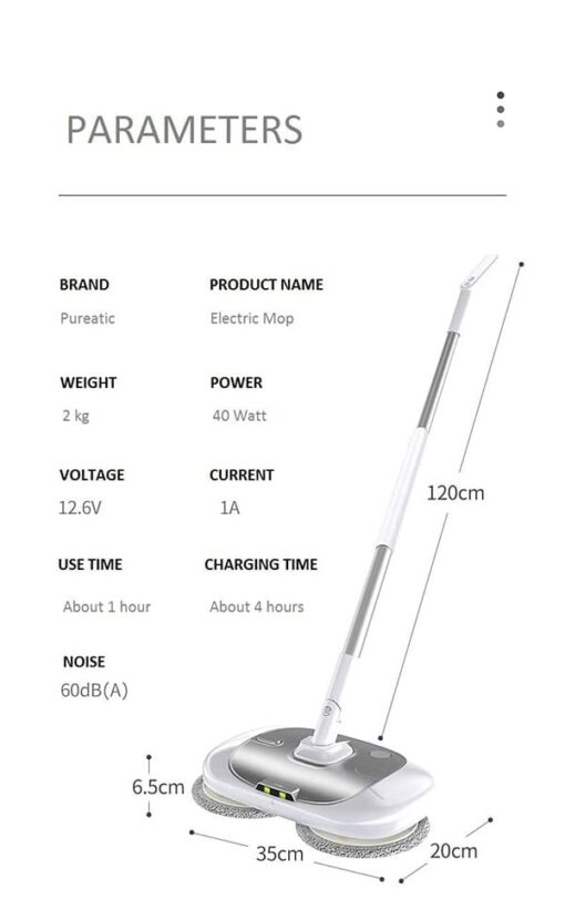 SND Homes Pureatic™ Electrical Wireless Microfiber Cleaning mop for Household Cleaning with Rechargeable Battery *1 Extra Refill Set Free (Total: 2 Refill Sets) (Gold) - Image 9