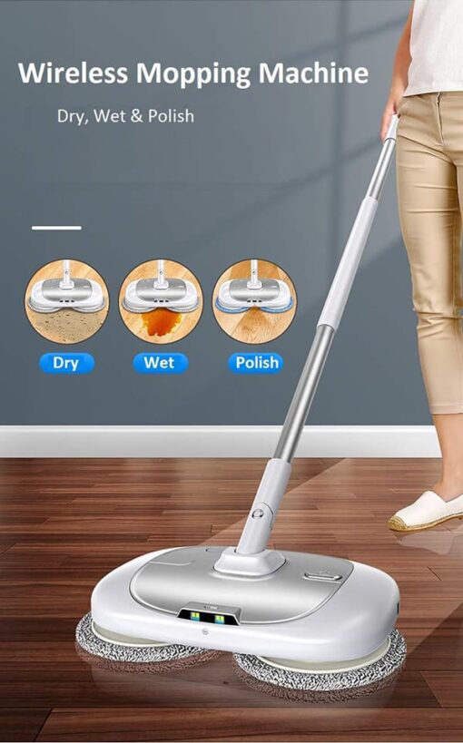 SND Homes Pureatic™ Electrical Wireless Microfiber Cleaning mop for Household Cleaning with Rechargeable Battery *1 Extra Refill Set Free (Total: 2 Refill Sets) (Gold) - Image 4