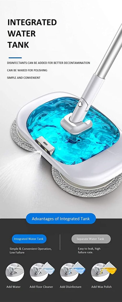 SND Homes Pureatic™ Electrical Wireless Microfiber Cleaning mop for Household Cleaning with Rechargeable Battery *1 Extra Refill Set Free (Total: 2 Refill Sets) (Gold) - Image 7