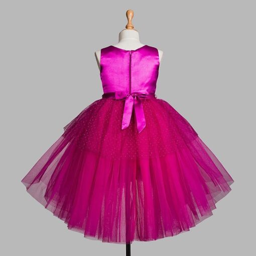 Toy Balloon Kids Fuchsia Pink High-Low Girls Party Wear Dress - Image 8