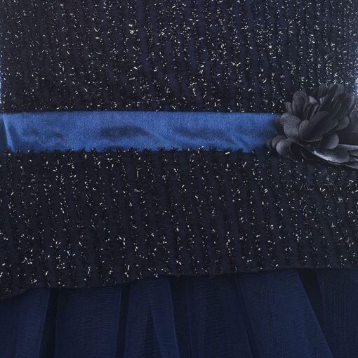 Navy Blue Girls Party Wear Dress - Image 3