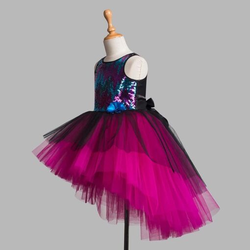 Maroon Sleeveless Applique Party Dress - Image 4