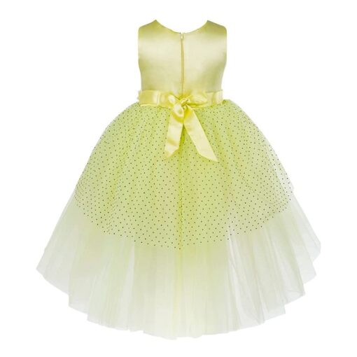 Girls Party Dresses -  High Low Girl Party Wear Dress (Light Green) - Image 4