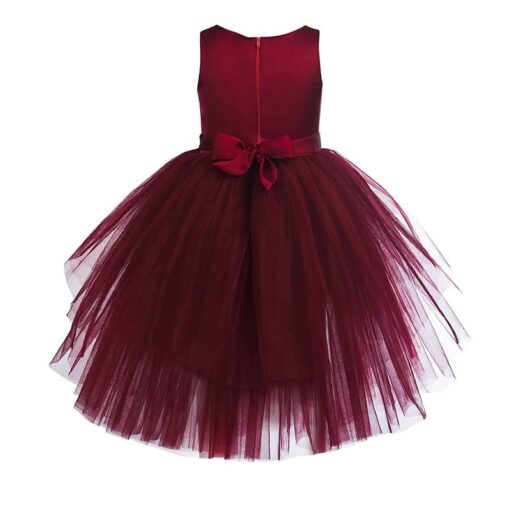 Pink Sequined High Low Girls Party Wear Dress - Image 4