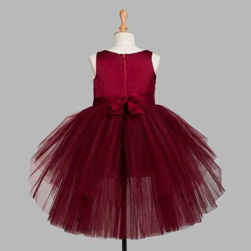 Pink Sequined High Low Girls Party Wear Dress - Image 8