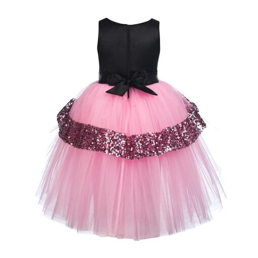 Baby Pink Girls Party Wear Dress - Image 4