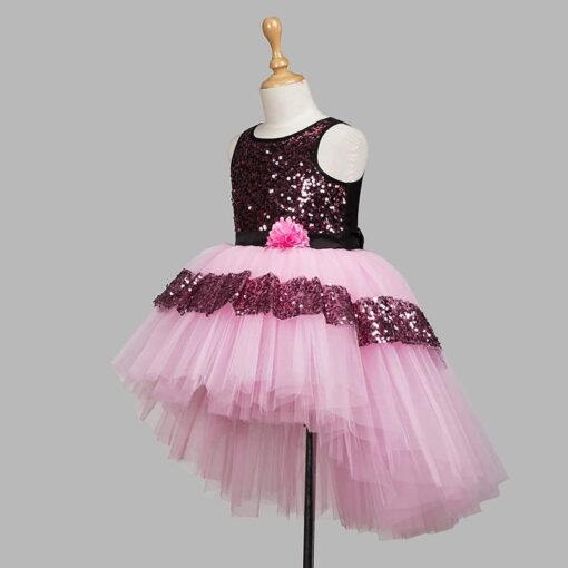 Baby Pink Girls Party Wear Dress - Image 6