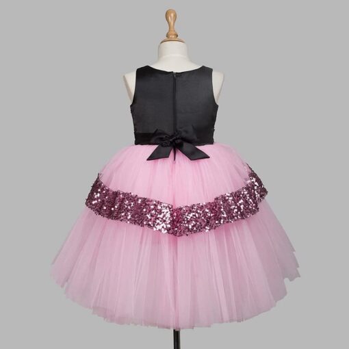 Baby Pink Girls Party Wear Dress - Image 8