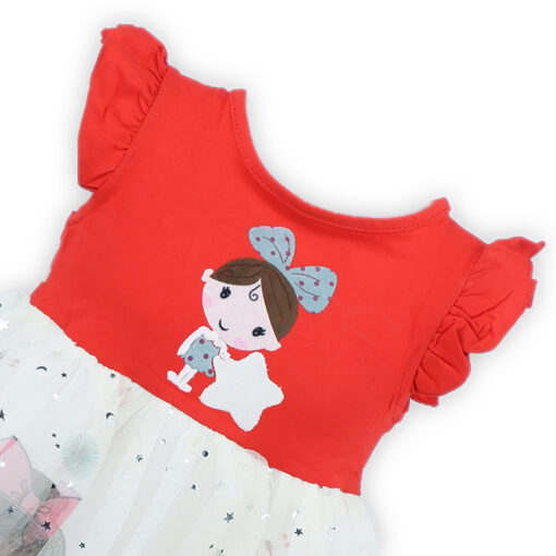 Red Toddler Baby Girl Princesses Belle Dress - Image 3