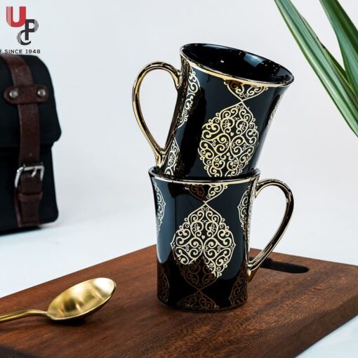 SND Homes Flower Series Fine Bone China Ceramics 300ml (Pack of 2) Bone China Coffee Mug  (330 ml, Pack of 2)