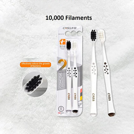 Ultra Soft Bristles, 10000 Fine Charcoal Bristles, Advanced Toothbrush. (Casa 910 - Pack of 8) - StarAndDaisy  - Image 6