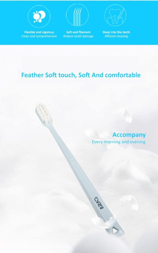 Extra Soft Toothbrush, 10000 Fine Charcoal Bristles, Antibacterial Brush with Deep Cleaning (Casa 908-Pack of 4) - StarAndDaisy - Image 4