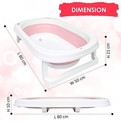 StarAndDaisy Best Portable Bathtub for Baby and Infant Expandable/ Collapsible Tub for Kids, Safe Bathing Tub for Babies, Infants From 0-12 Months W/ Drain Plug, Anti-Slip Skid Proof Bathtub-Green - Image 4