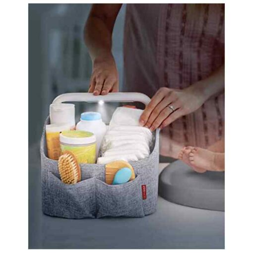 Skip Hop Light Up Diaper Caddy, Grey, 1 Count (Pack of 1) (304300) - Image 3