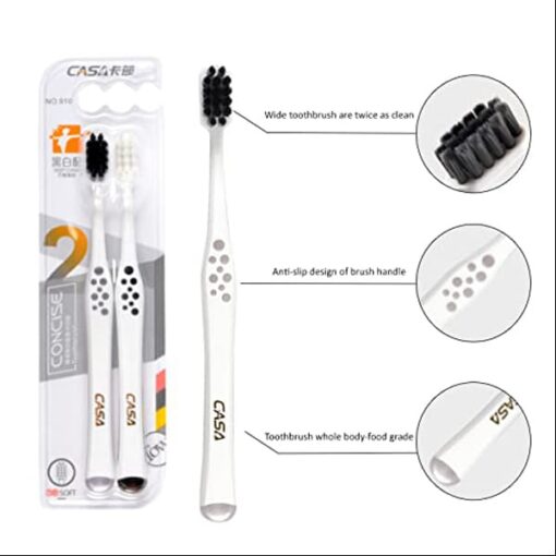 Ultra Soft Bristles, 10000 Fine Charcoal Bristles, Advanced Toothbrush. (Casa 910 - Pack of 8) - StarAndDaisy  - Image 7