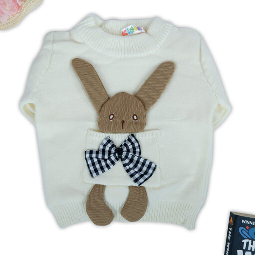 Woolen Bunny Sweater Regular fit Full Sleeves For 1-5 Years Kids - Image 3
